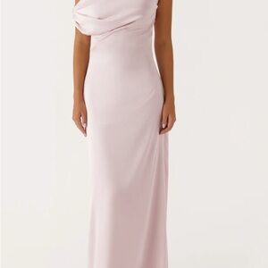 Peppermayo Pink One Shoulder Gown Asymmetrical Sleeveless